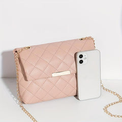 Women's Quilted Square Shoulder Bag Chain Bag