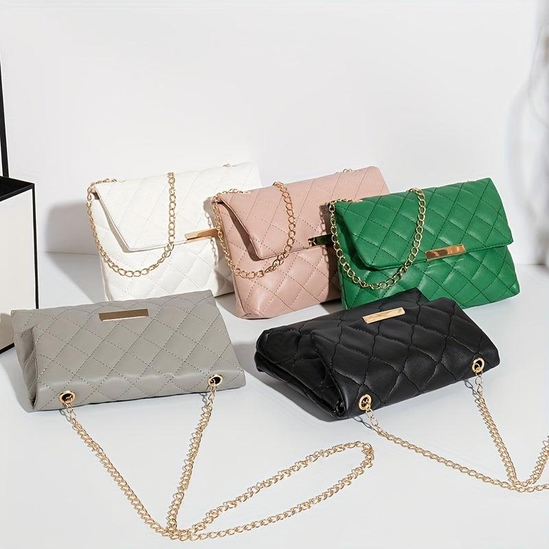 Women's Quilted Square Shoulder Bag Chain Bag