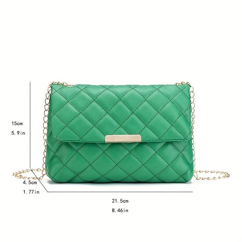 Women's Quilted Square Shoulder Bag Chain Bag