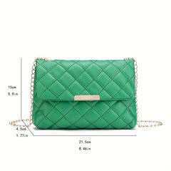 Women's Quilted Square Shoulder Bag Chain Bag