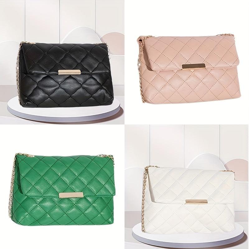 Women's Quilted Square Shoulder Bag Chain Bag