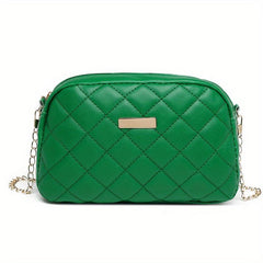 Argyle Quilted Crossbody Bag Zipper Shoulder Bag For Women