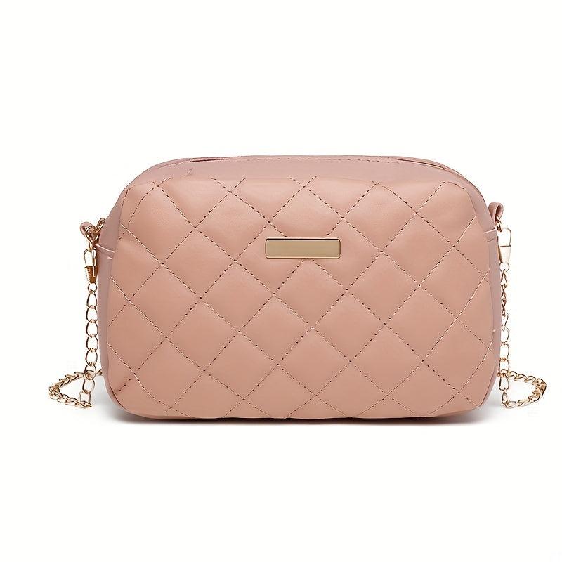 Argyle Quilted Crossbody Bag Zipper Shoulder Bag For Women