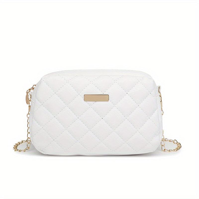 Argyle Quilted Crossbody Bag Zipper Shoulder Bag For Women