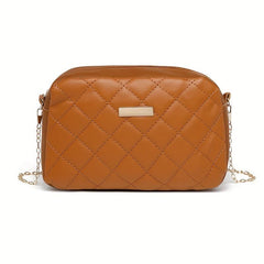 Argyle Quilted Crossbody Bag Zipper Shoulder Bag For Women