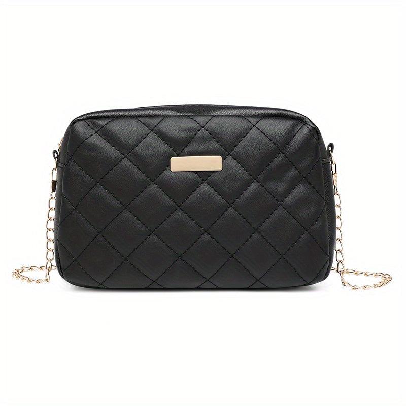 Argyle Quilted Crossbody Bag Zipper Shoulder Bag For Women