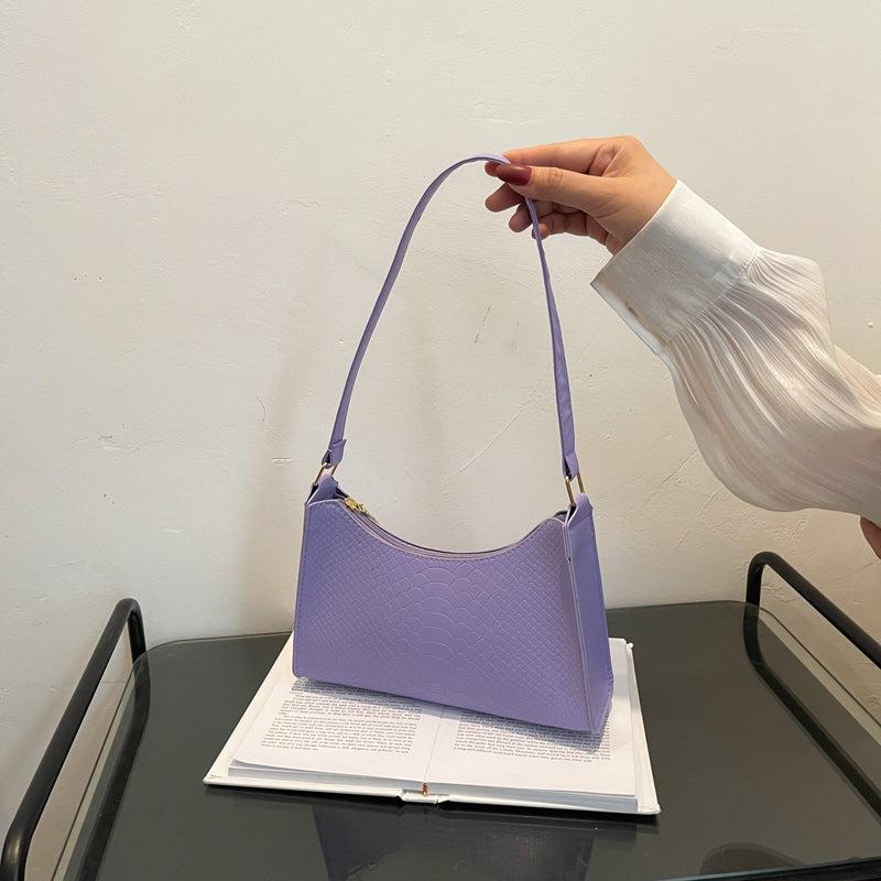 Y2K Crocodile Faux Leather Baguette Bag