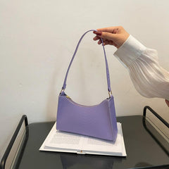 Y2K Crocodile Faux Leather Baguette Bag
