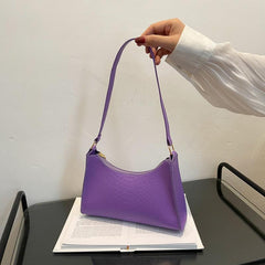 Y2K Crocodile Faux Leather Baguette Bag