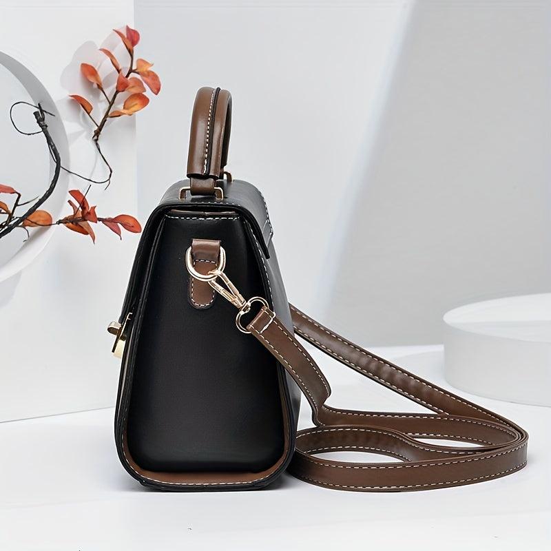 Colorblock Square Shoulder Bag for Work