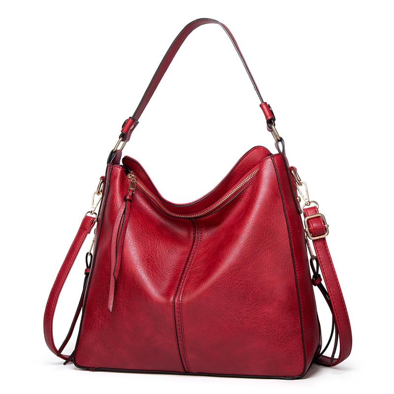 Faux Leather Shoulder Bag Large Crossbody Handbag