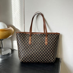 Vintage Printed Tote Bag Large Capacity Shoulder Bag Women's Handbag