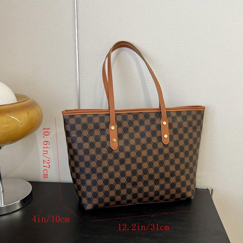 Vintage Printed Tote Bag Large Capacity Shoulder Bag Women's Handbag