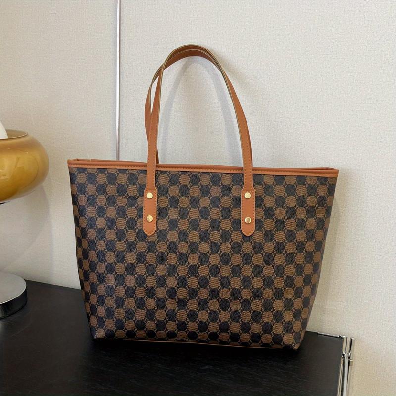 Vintage Printed Tote Bag Large Capacity Shoulder Bag Women's Handbag