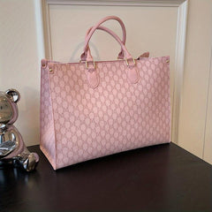 Vintage Geometric Pattern Tote Bag Classic Satchel for Work
