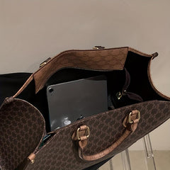 Vintage Geometric Pattern Tote Bag Classic Satchel for Work