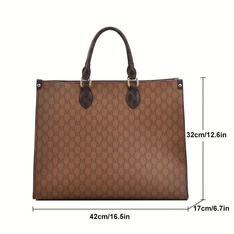 Vintage Geometric Pattern Tote Bag Classic Satchel for Work