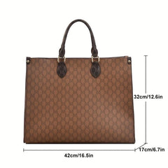 Vintage Geometric Pattern Tote Bag Classic Satchel for Work