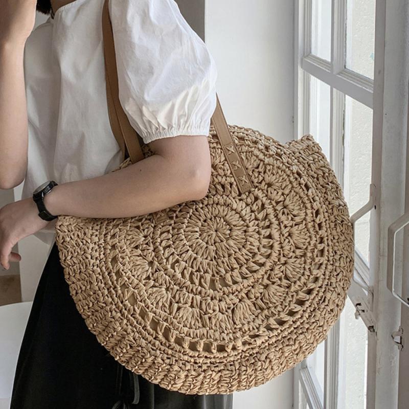Large Capacity Straw Tote Bag for Travel and Beach
