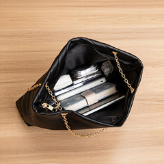 Chain Tote Bag Women's Large Capacity Shoulder Bag Solid Handbag