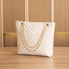 Chain Tote Bag Women's Large Capacity Shoulder Bag Solid Handbag