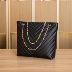 Chain Tote Bag Women's Large Capacity Shoulder Bag Solid Handbag