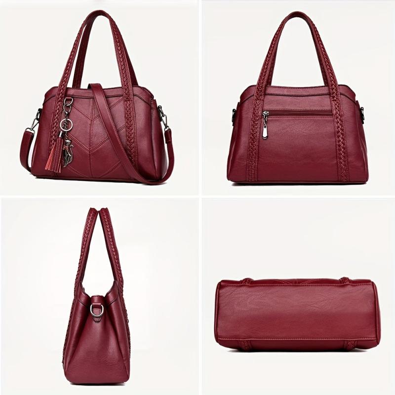 Solid Classic Tote Bag Handbag Women's Shoulder Bag For Work