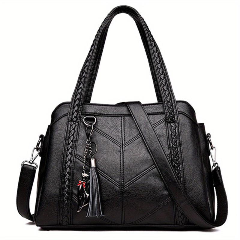 Solid Classic Tote Bag Handbag Women's Shoulder Bag For Work