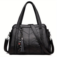 Solid Classic Tote Bag Handbag Women's Shoulder Bag For Work