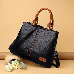 Women's Faux Leather Shoulder Bag Double Handle Purse