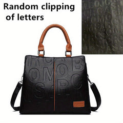 Women's Faux Leather Shoulder Bag Double Handle Purse