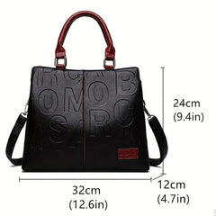 Women's Faux Leather Shoulder Bag Double Handle Purse
