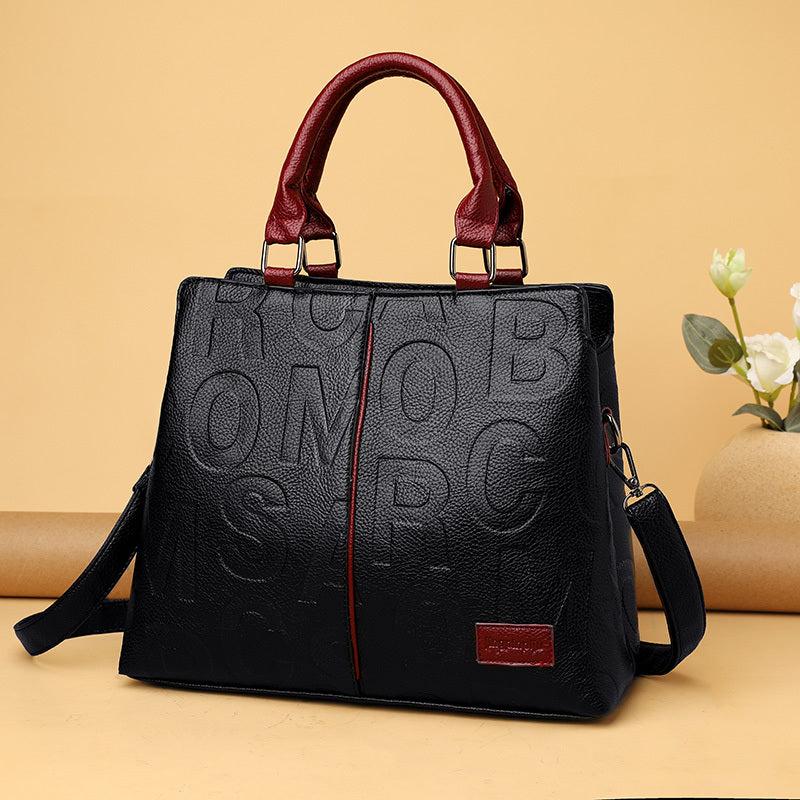 Women's Faux Leather Shoulder Bag Double Handle Purse