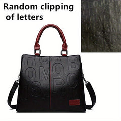 Women's Faux Leather Shoulder Bag Double Handle Purse