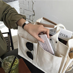 Reusable Canvas Shopping Bag Large Capacity Tote