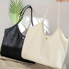 Minimalist Mesh Shoulder Bag Solid Beach Storage Bag for Travel