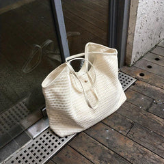 Minimalist Mesh Shoulder Bag Solid Beach Storage Bag for Travel
