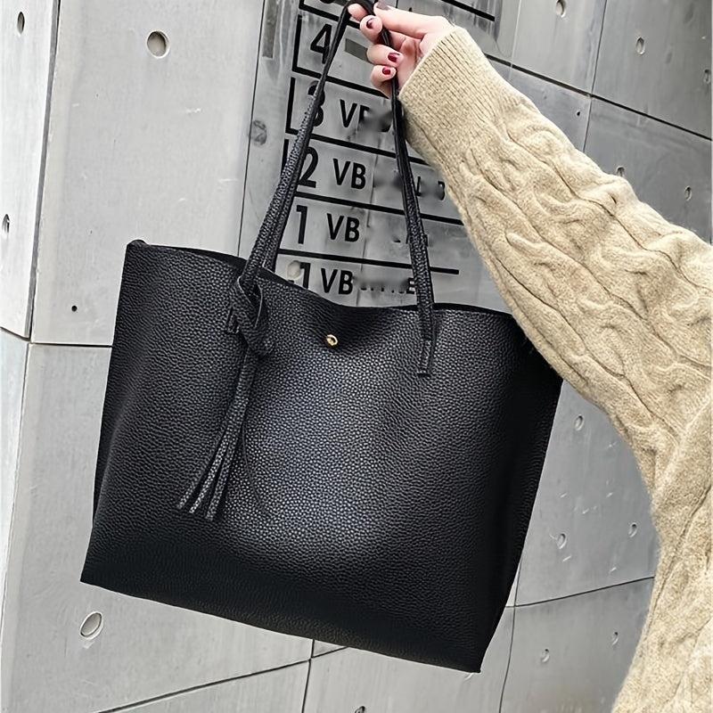 Classic Women's Tote Bag Large Capacity Shoulder Shopping Bag
