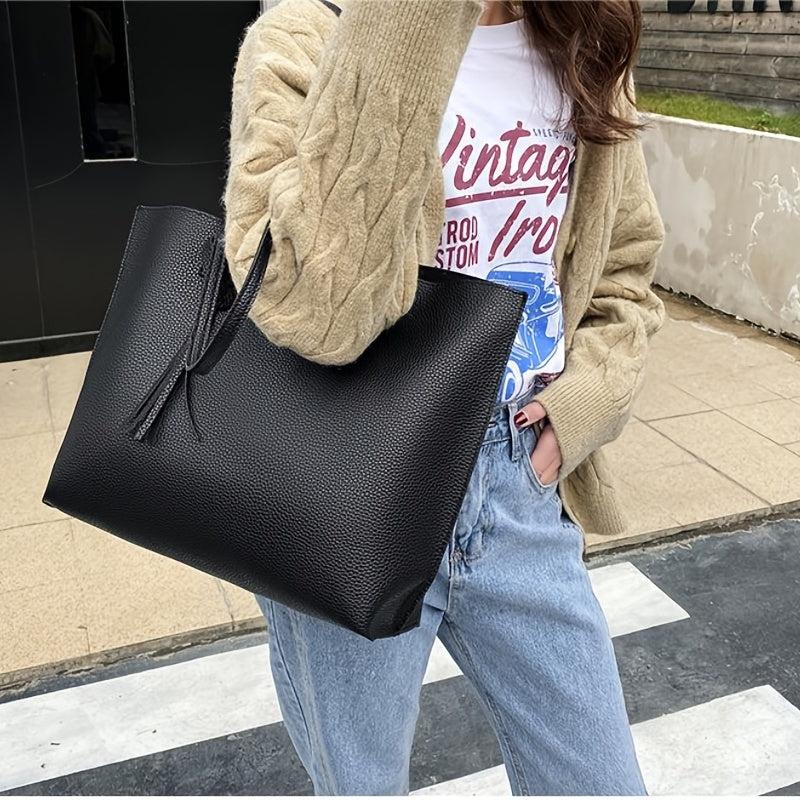 Classic Women's Tote Bag Large Capacity Shoulder Shopping Bag