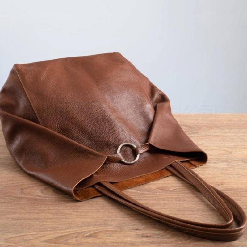 Retro Solid Shoulder Bag Large Handbag With Inner Bag