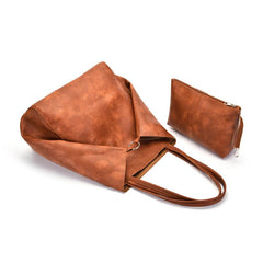 Retro Solid Shoulder Bag Large Handbag With Inner Bag