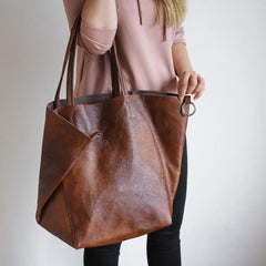 Retro Solid Shoulder Bag Large Handbag With Inner Bag