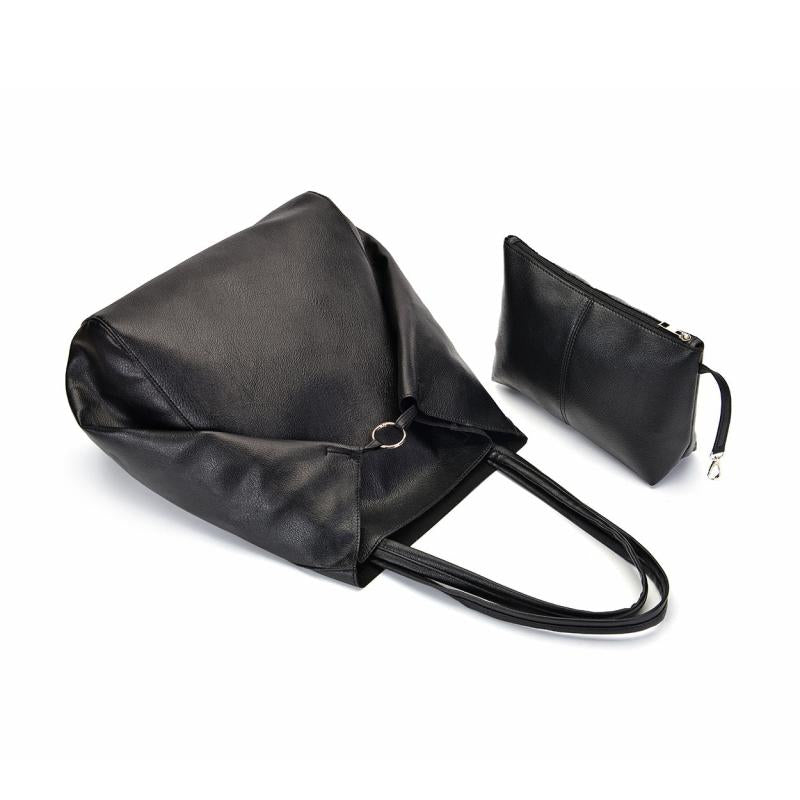 Retro Solid Shoulder Bag Large Handbag With Inner Bag