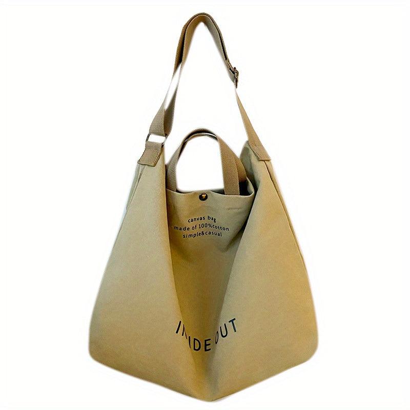 Minimalist Canvas Tote Bag Lightweight Large Shoulder Bag