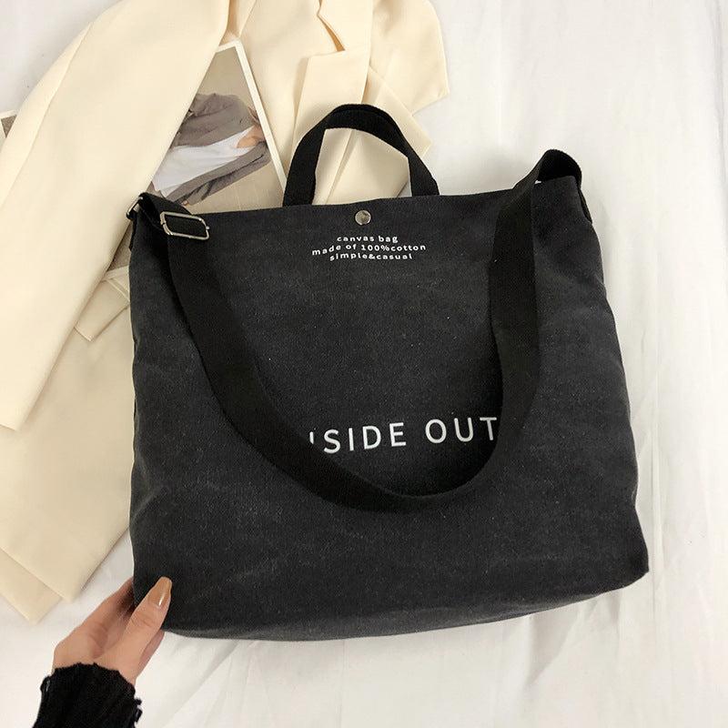Minimalist Canvas Tote Bag Lightweight Large Shoulder Bag