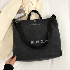 Minimalist Canvas Tote Bag Lightweight Large Shoulder Bag