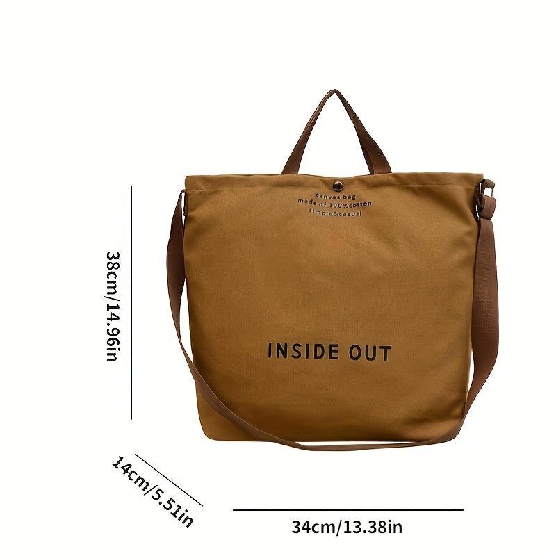 Minimalist Canvas Tote Bag Lightweight Large Shoulder Bag