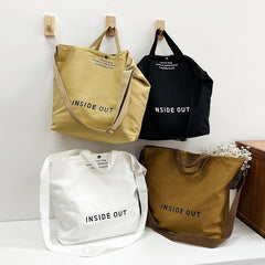 Minimalist Canvas Tote Bag Lightweight Large Shoulder Bag