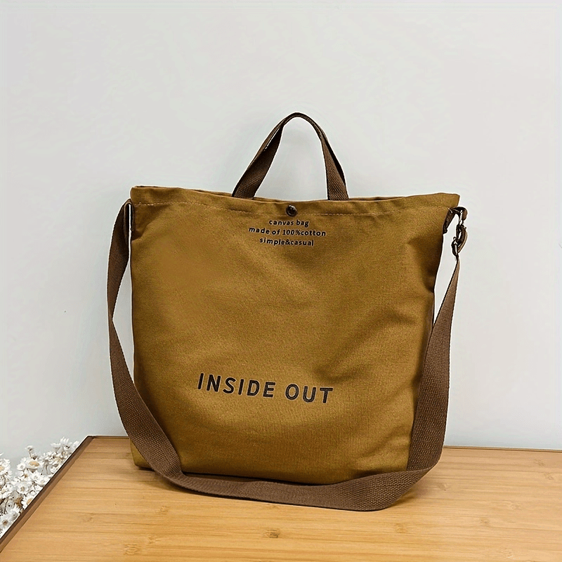 Minimalist Canvas Tote Bag Lightweight Large Shoulder Bag