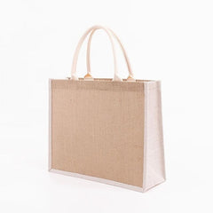 Burlap Tote Handbag Multifunctional Storage Bag Stylish Satchel